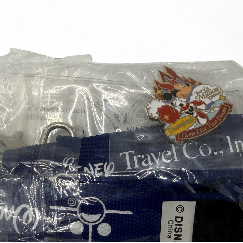 Disneyland Year Of A Million Dreams Travel Co Lanyard Minnie Mouse Pin New